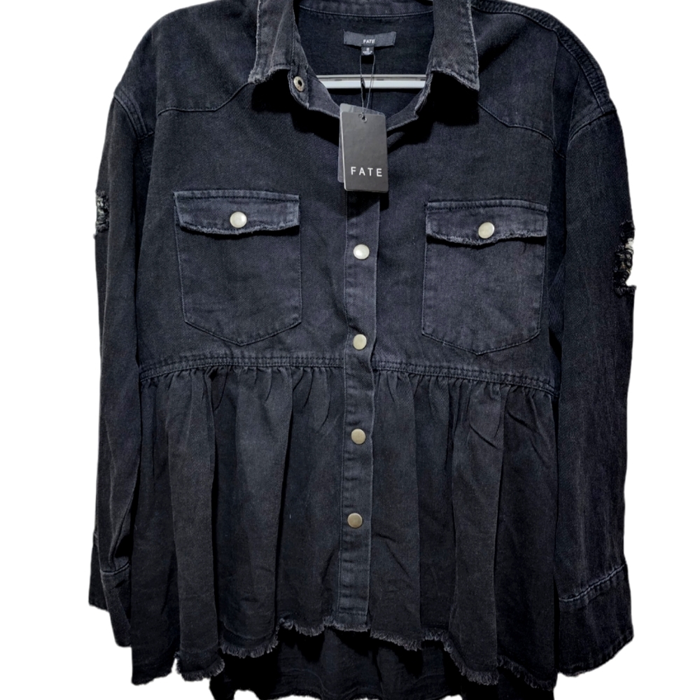 Fate Black Peplum Jacket. Size S